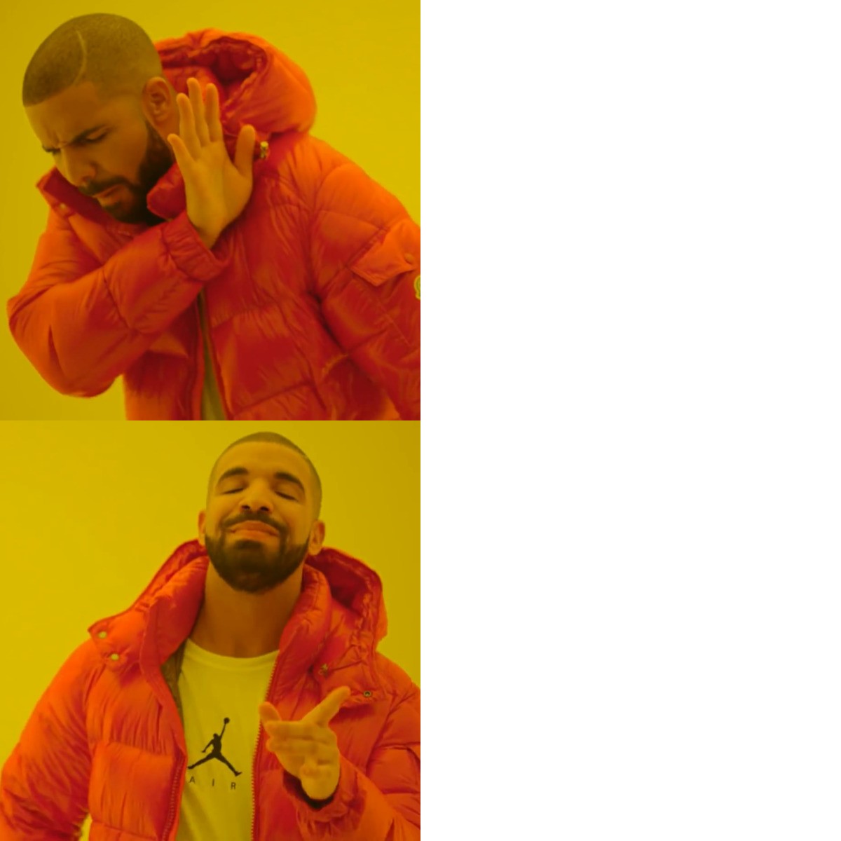 Drake Hotline Bling meme about Fresh Clean Threads