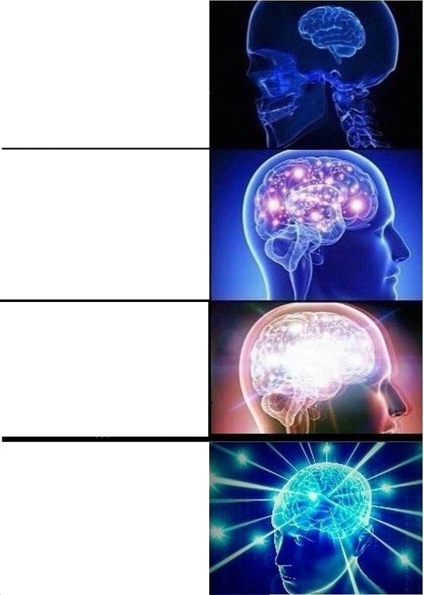 Expanding Brain meme about Fresh Clean Threads