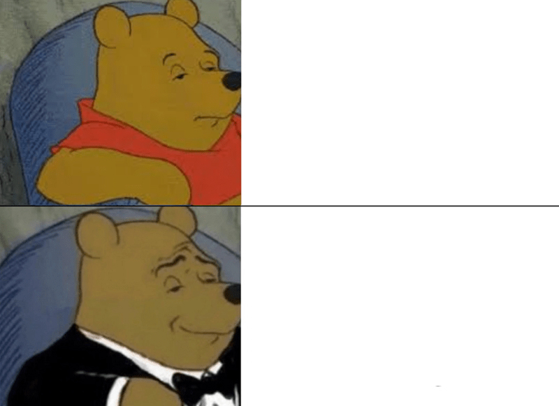 Tuxedo Winnie The Pooh meme about Fresh Clean Threads