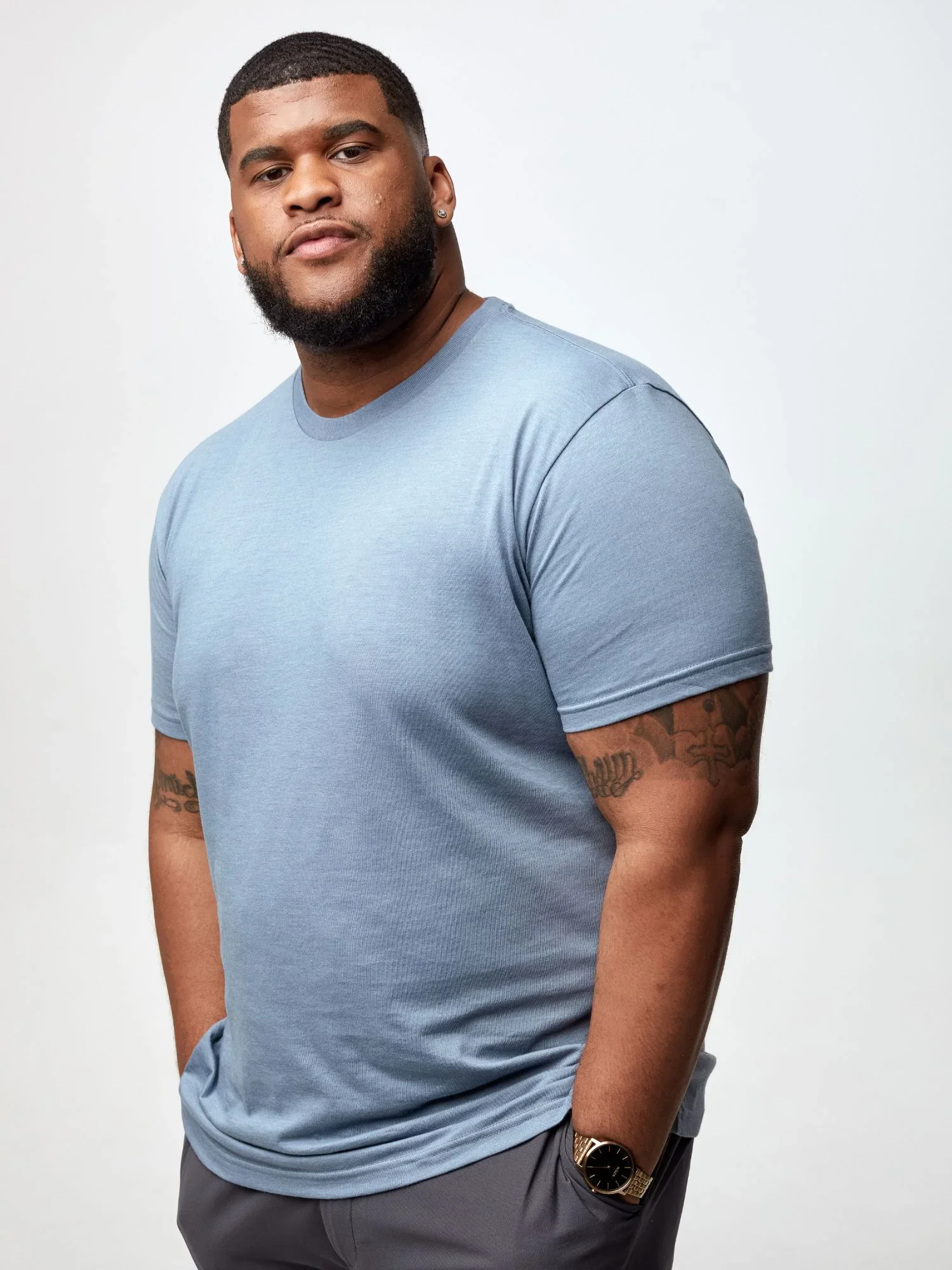 Steven in a Wedgewood crew tee
